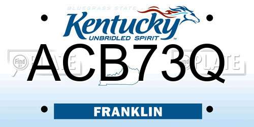 ACB73Q Kentucky License Plate
