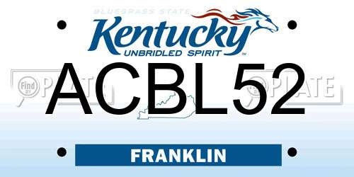ACBL52 Kentucky License Plate