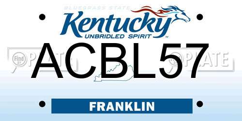 ACBL57 Kentucky License Plate