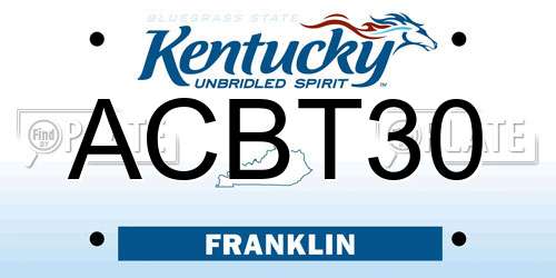 ACBT30 Kentucky License Plate