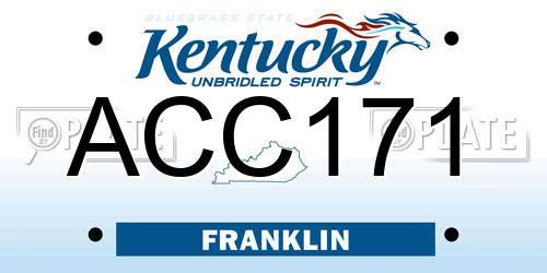 ACC171 Kentucky License Plate