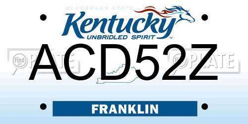 ACD52Z Kentucky License Plate