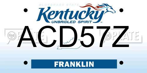 ACD57Z Kentucky License Plate