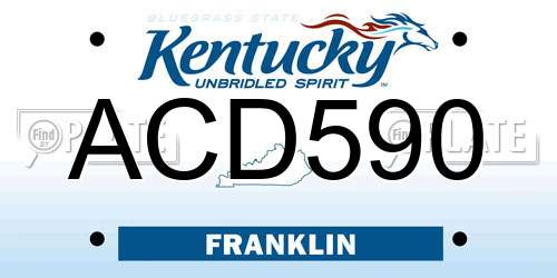 ACD590 Kentucky License Plate