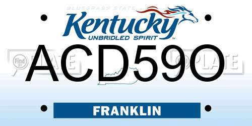 ACD59O Kentucky License Plate
