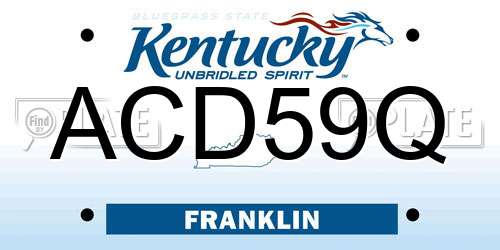 ACD59Q Kentucky License Plate