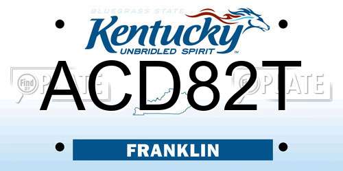 ACD82T Kentucky License Plate