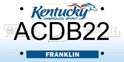 ACDB22 Kentucky License Plate