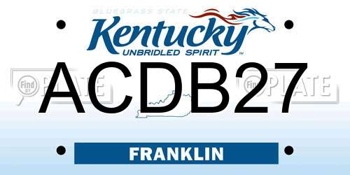 ACDB27 Kentucky License Plate