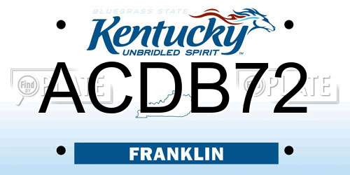 ACDB72 Kentucky License Plate