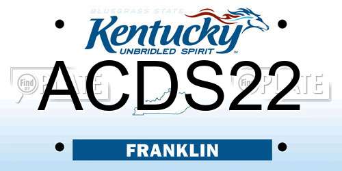 ACDS22 Kentucky License Plate