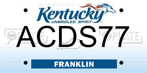 ACDS77 Kentucky License Plate
