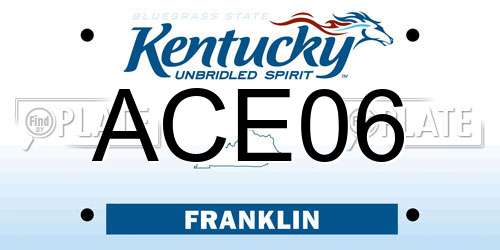 ACE06 Kentucky License Plate