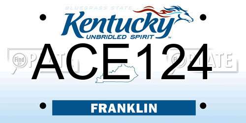 ACE124 Kentucky License Plate