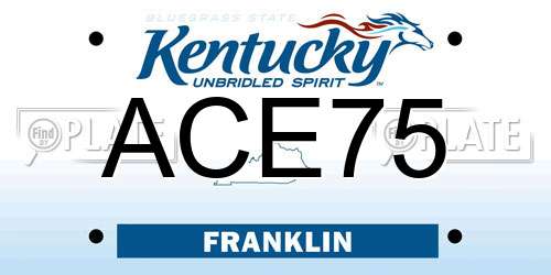 ACE75 Kentucky License Plate
