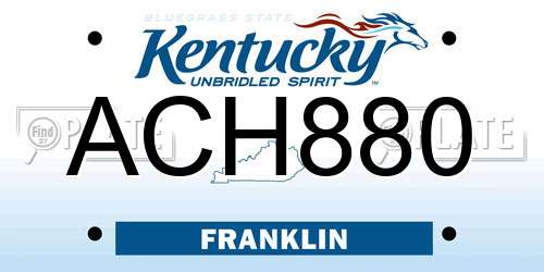 ACH880 Kentucky License Plate
