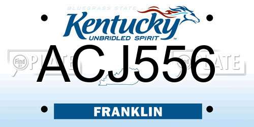 ACJ556 Kentucky License Plate