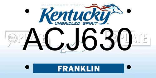 ACJ630 Kentucky License Plate