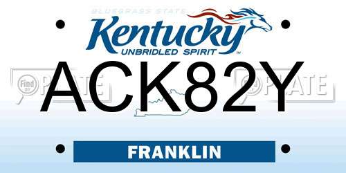 ACK82Y Kentucky License Plate