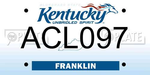 ACL097 Kentucky License Plate