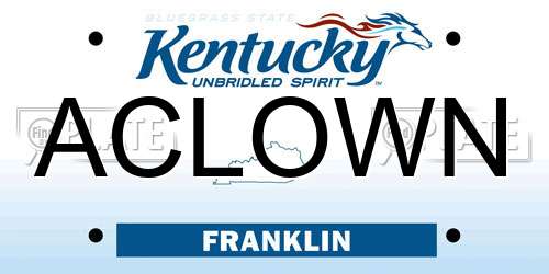 ACLOWN Kentucky License Plate