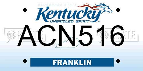 ACN516 Kentucky License Plate