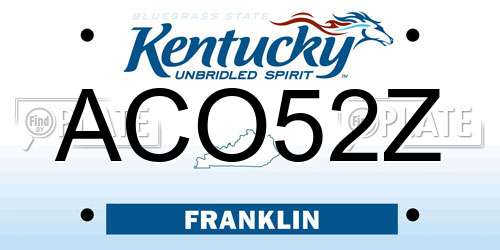ACO52Z Kentucky License Plate