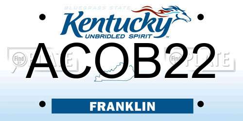 ACOB22 Kentucky License Plate