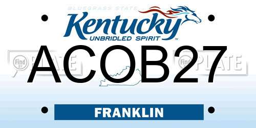 ACOB27 Kentucky License Plate