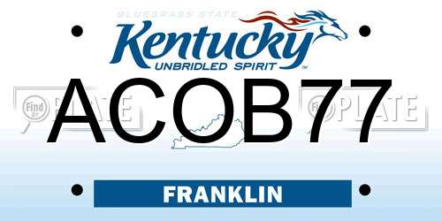 ACOB77 Kentucky License Plate