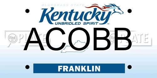 ACOBB Kentucky License Plate