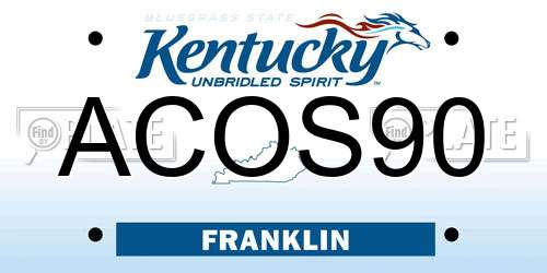 ACOS90 Kentucky License Plate