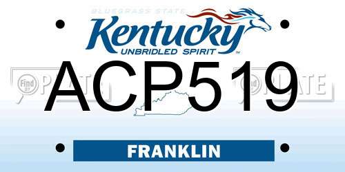ACP519 Kentucky License Plate