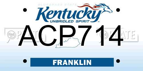 ACP714 Kentucky License Plate