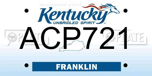 ACP721 Kentucky License Plate