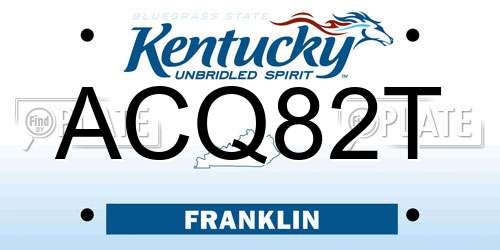 ACQ82T Kentucky License Plate