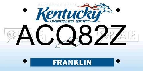 ACQ82Z Kentucky License Plate