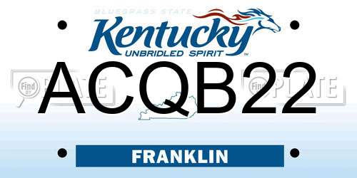 ACQB22 Kentucky License Plate