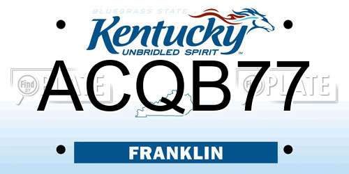ACQB77 Kentucky License Plate