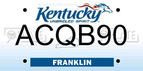 ACQB90 Kentucky License Plate