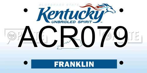 ACR079 Kentucky License Plate