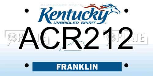 ACR212 Kentucky License Plate