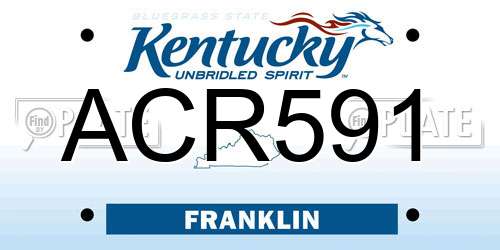 ACR591 Kentucky License Plate