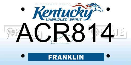 ACR814 Kentucky License Plate