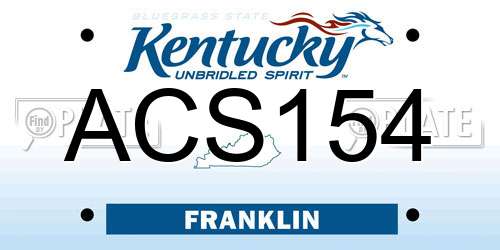 ACS154 Kentucky License Plate