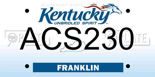 ACS230 Kentucky License Plate