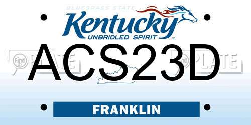 ACS23D Kentucky License Plate