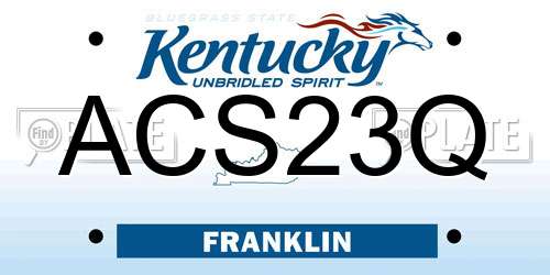 ACS23Q Kentucky License Plate
