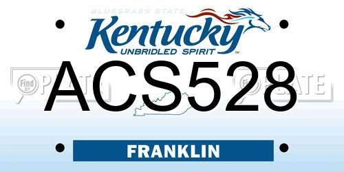ACS528 Kentucky License Plate