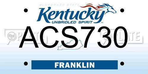 ACS730 Kentucky License Plate